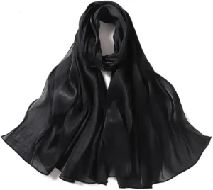 Black crepe hijab 100% polyster