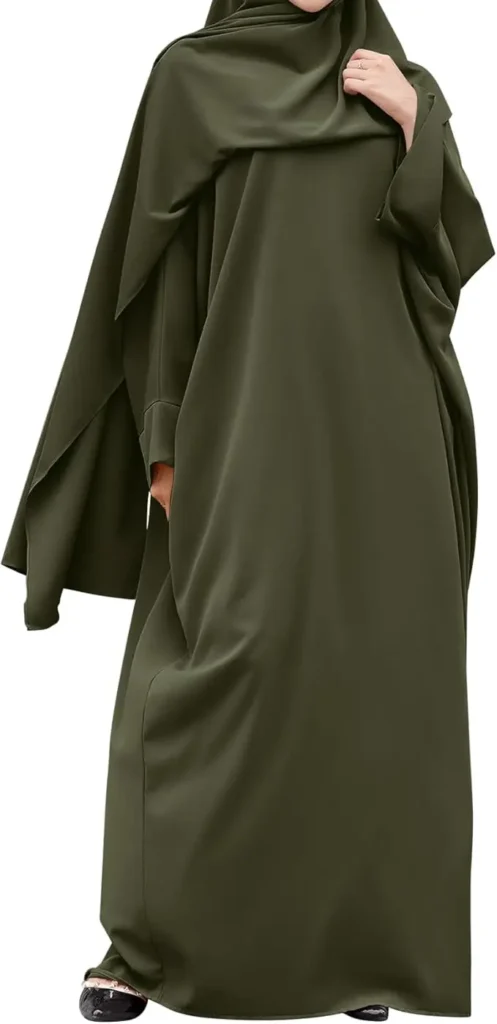 Military green burqa for women